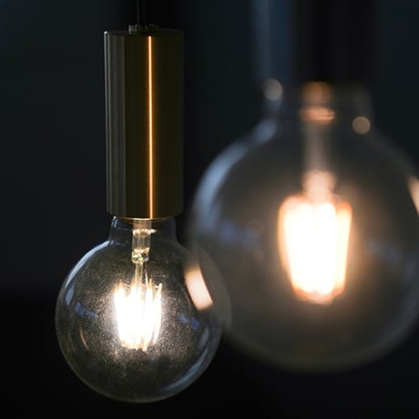 PENDANT LIGHT 01 /  E26 / STAINLESS , BRASS / 重厚な存在感の裸電球ペンダントライト