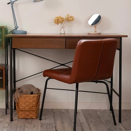 American walnut × steel desk / シンプルで使い勝手の良いおしゃれなデスク/  DESK 天板 ウォールナットブラウン色 / レッグ スチール ブラック / anthem