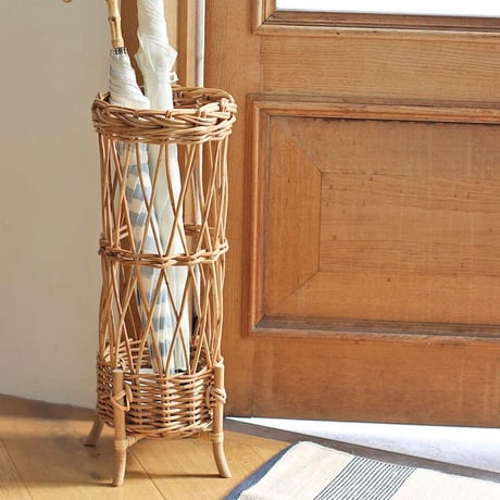 RATTAN UMBRELLA STAND / スマートなサイズ感のラタン傘立て / アラログ アンブレラスタンド THE AROROG / アラログ サイズ : φ200×h550mm