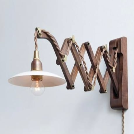 Wood Bracket + E17 SOCKET CODE / ウォールナットの美しい木目のブラケット照明 / SCISSOR WALNUT by AXCIS