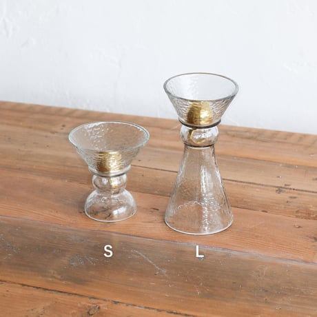 GRASS × BRASS INCENSE STAND / ガラスと真鍮で出来たオブジェのようなインセンススタンド / Sサイズ , Lサイズ