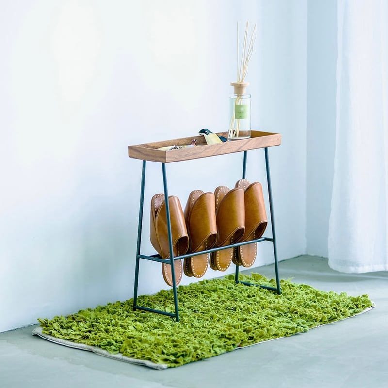 スリッパラック　　スリッパ立て　　木製　アイアン IRON WOOD DISPLAY & SLIPPER RACK / 洗練されたスリッパラック