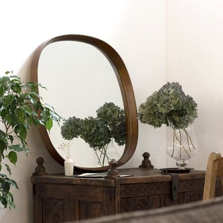 AXCIS.INC / kurve mirror / クルベエリップス / ウォールミラー サイズ : 約w650×d45×h650mm / ビーチ材