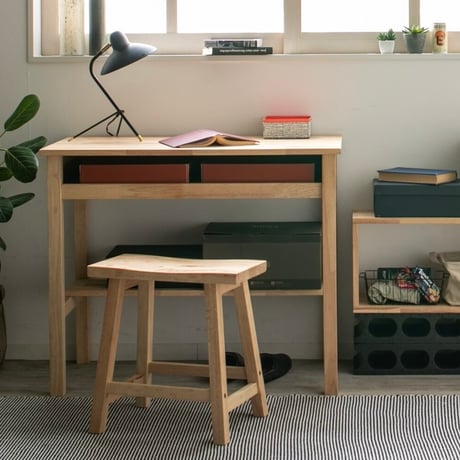 RUBBER WOOD DESK & STOOL 90
