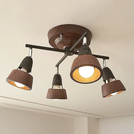 Harmony X -remote ceiling lamp / 4灯  シーリングランプ / E26 60W 角度調整可能 /リモコン付き 3段階点灯切替 LED対応  / リビング ダイニング照明