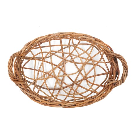 NEST LOW basket" by ARORAG / ラフに編まれた巣のような浅型バスケット / ラタンかご