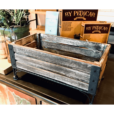IRON × WOOD  STAND WOOD BOX / 小物収納 / 多肉 観葉植物 プランタースタンド / アイアン ウッドボックス