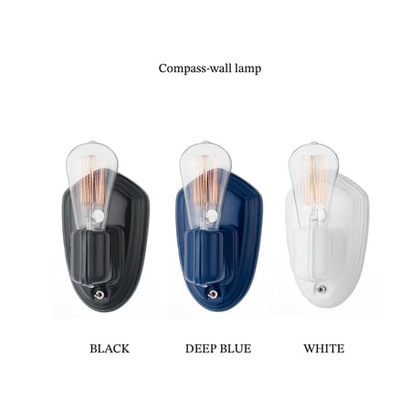 COMPASS WALL LAMP  / ウォールランプ / WH , BK , D.BL / 電球選択 / ARTWORK  STUDIO