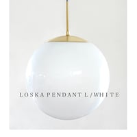 LOSKA / サイズ L / clear , white / 直径約30cmのペンダントライト / ダイニング照明 リビング照明 キッチン照明  / E26口径 LED電球専用
