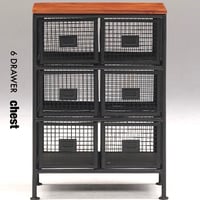IRON×WOOD 無骨なアイアンチェスト / CHEST BLACK / 6杯 H800mm / リビング収納 / キッチン収納 / サイドテーブル