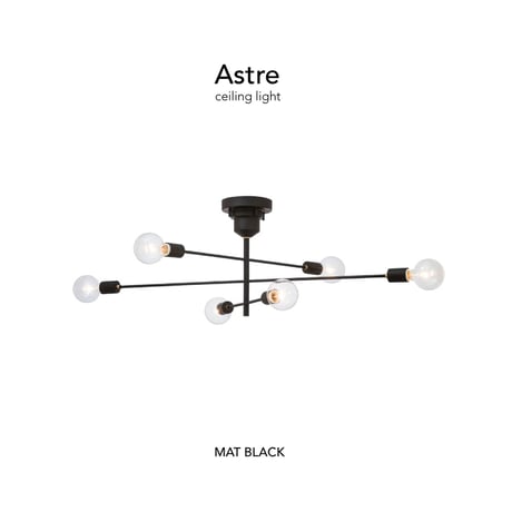 Astre ceiling light / マットブラックとゴールドパーツが映えるフォトジェニックな天井照明 / INTERFORM