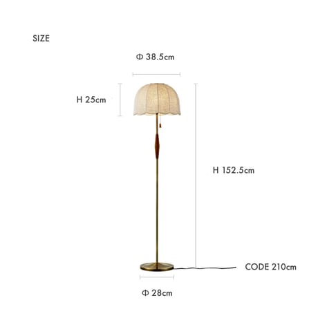 FLOOR LIGHT / Lisette by INTERFORM / ビンテージ感あふれる愛らしい佇まい / フロアライト サイズ : φ38.5 x H152.5 cm
