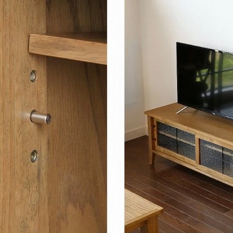 OAK WOOD TV  BOARD  / W1050xD360xH400mm  / ローボード / テレビラック / ビンテージスタイル / Rasic