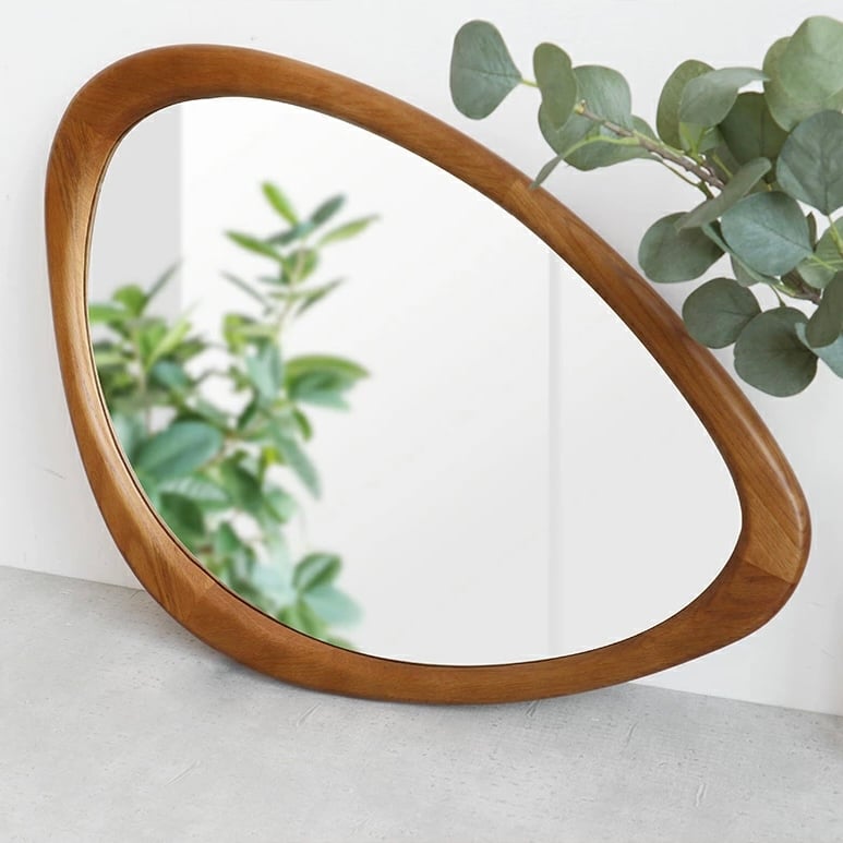 VINTAGE NATURAL WALL MIRROR / 曲線が美しい 天然木 オーク材の