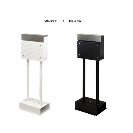 シンプルモダンなモノトーン スタンドポスト / Roza post / WHITE  BLACK /  郵便ポスト / POST BOX / MAIL BOX