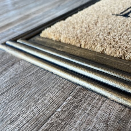 玄関マット HOME ,  FRAME GOLD  / Rubber & Coir  / 屋外 ドアマット / サイズ 40×60cm
