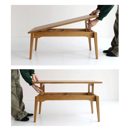 Elevator Table / ２段階に高さ調節ができる リビングテーブル / ソファテーブル / 天板サイズ : 90cm×45cm