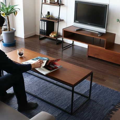 WALNUT × IRON Center Table / センターテーブル / リビング / Steel Center Table / サイズ W1200×D420×H400mm