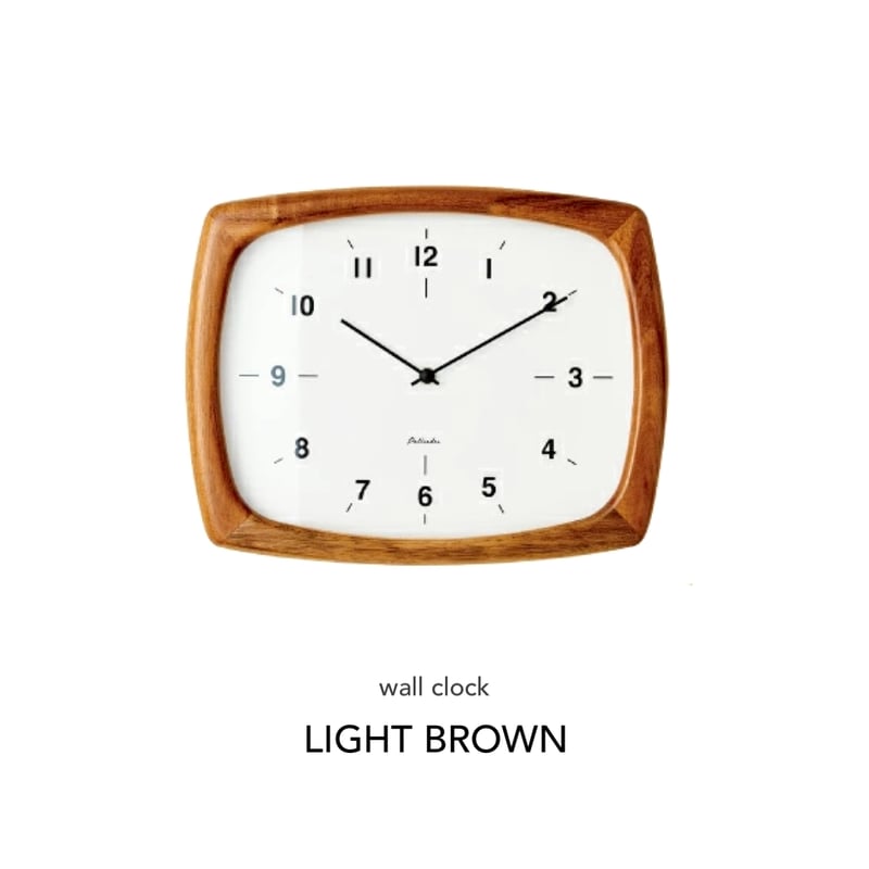 角のとれた四角形がおしゃれな 電波時計 / ライトブラウン / 北欧
