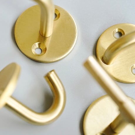 Brass Wall Hook Round / ブラス（真鍮）ラウンドフック / 2個セット