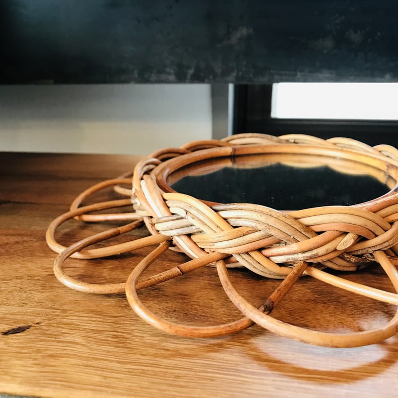 FLOWER MIRROR / THE AROROG / フラワーミラー / ラタンミラー