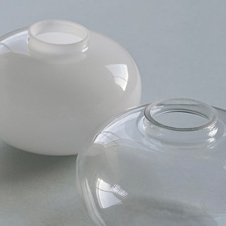 OVAL GRASS PENDANT LIGHT SET / ミニガラスシェード オーバル + 真鍮灯具 E17 シーリングカバー付き / コード長さ 60cm / clear , white