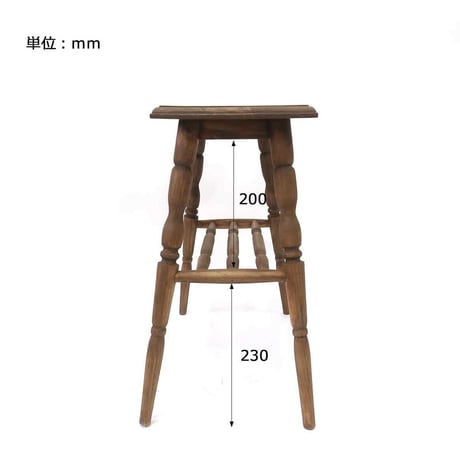 PINE WOOD SIDE TABLE / 天然木 パイン材を使ったサイドテーブル / ナチュラルインテリア / アンティーク  ナインマーケ/ 約w480×d285×h500mm