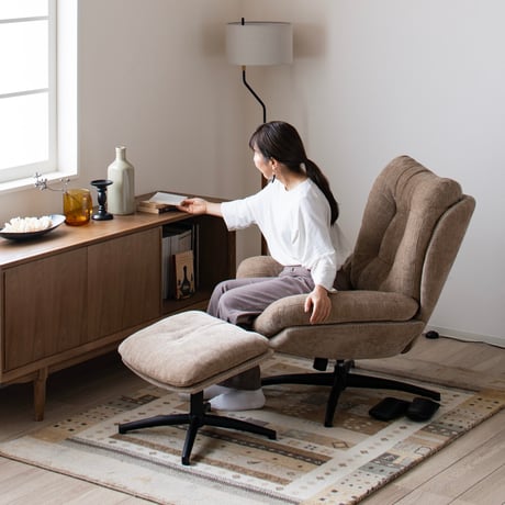 PERSONAL CHAIR + OTTOMAN / BEIGE , GRAY , BROWN / パーソナルチェア / ソファ