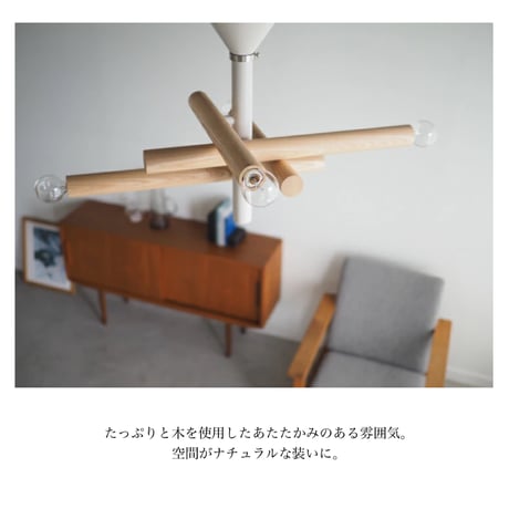 Lmmeuble ceiling light / 木組み建築を想起させる存在感の高いシーリングライト / NATURAL , BROWN