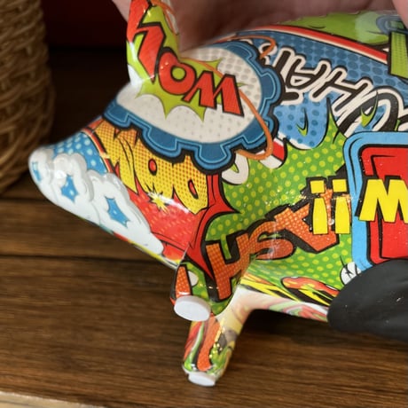 POPな貯金箱で眺めて貯めようPIG COIN BANK / LUCKY PIGGY ポップなアメリカン貯金箱 / ブタさん貯金箱 サイズ  / W205×H125×D75mm