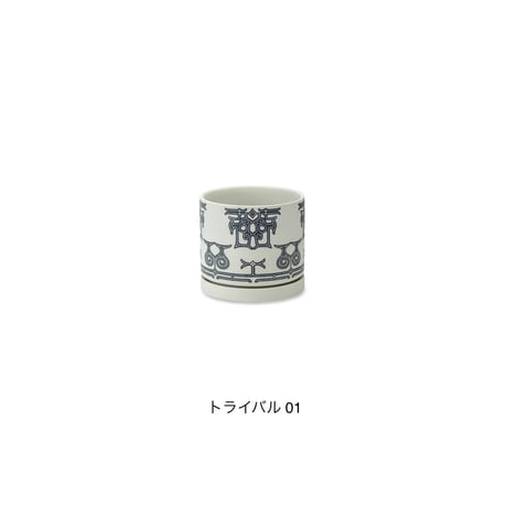 NATIVE CERAMIC POT 03 / マットな質感に繊細で美しい柄を施したパターンポット / NATIVE , PAISLEY , TRIBAL