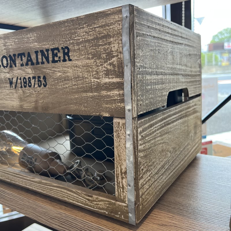 WOOD BOX / ナチュラル , グレー / フロント バッグ 金網メッシュ