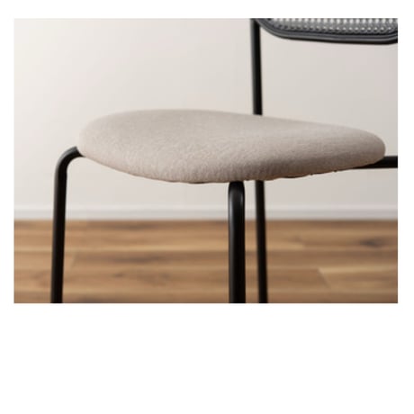RATTAN BLACK STEEL fabric chair / BEIGE , GRAY / ダイニングチェア / シンプルモダン