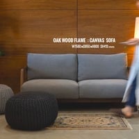 オーク無垢材のフレームと帆布生地の2.5人掛けソファ /  無垢材 / 2人掛け 3人掛けソファ / 2,5P SOFA