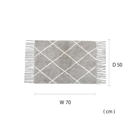 斜めのラインとグレーの配色がおしゃれなラグマット  / MANOS /  50×70cm / インテリアマット by INTERFORM / GRAY  / 玄関マット / RUG MAT