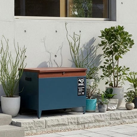 N°04 / BENCH + DELIVERY BOX / 置き配ボックス / ベンチ 一体型宅配ボックス / GREEN , BLUE , GRAY , BLACK