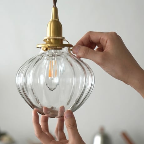 FRUCT PENDANT LIGHT S / ガラスシェード + 真鍮灯具 / 30cm , 60cm , 100cm , 150cm / E17 シーリングカバー付 /AXCIS ※電球なし