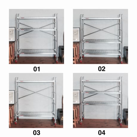 SCAFFOLD LIKE SHELF / 耐荷重 80kg / 洗練された無骨なデザインが雰囲気を演出してくれるスチールシェルフ / スタイリッシュ インダストリアル