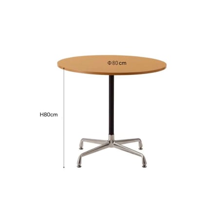 ROUND 800 TABLE / ナチュラルな天板に素材のコントラストがおしゃれなラウンドテーブル