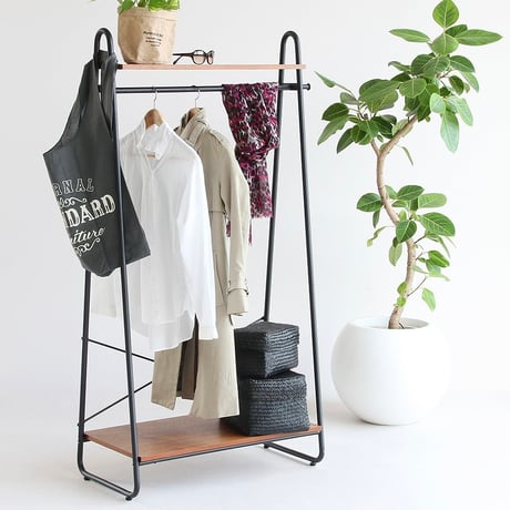 IRON + WOOD HANGER RACK  / ベーシックでおしゃれなハンガーラック / brown / ウォールナット / anthem