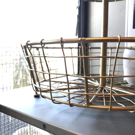 WIRE ROUND BASKET / 2tray / Gold ワイヤーシェルフ