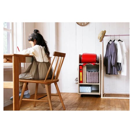 Schoolbag Rack Slim / 木目とアイボリーのツートンカラーがナチュラルかわいいランドセルラック / natural / stella /
