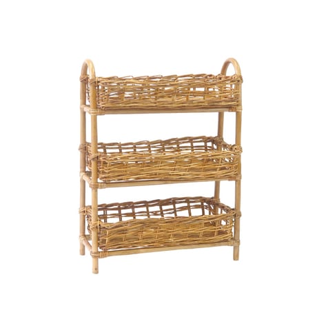THE AROROG / RECT BASKET 03 / ナチュラルな天然素材の3段バスケット