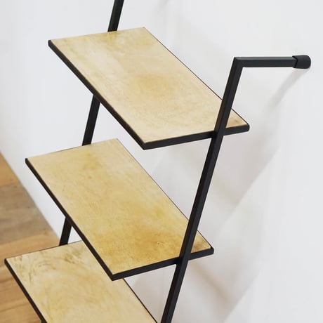IRON + WOOD WALL shelf / アイアンのフレームで構成されたスタイリッシュな壁掛けシェルフ / 3段 , 5段 / ナチュラルモダン