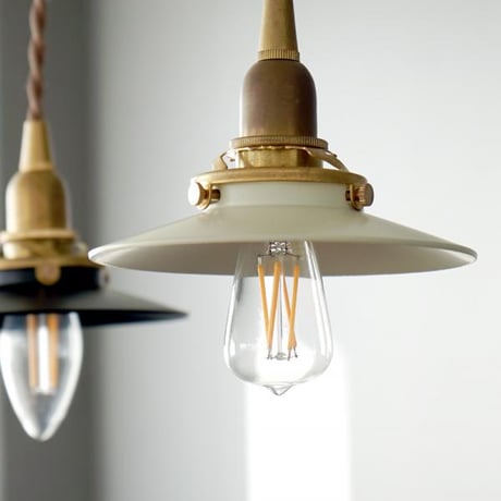 IRON MINI SHADE + BRASS PENDANT LIGHT 100cm / シーリングカバー付き / LED電球付/ リビング ダイニング照明 3点セット