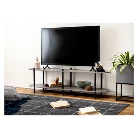 ROUND OPEN SHELF 02 / WHITE , BLACK / リビング /シェルフ/ オープンラック / サイズ : W155×D38×H45.5cm