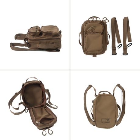 4WAY BACKPACK POUCH / ショルダーベルトの取り外しができるマルチユースポーチ / WOLF BROWN , BLACK