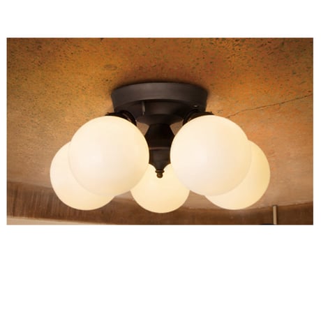 Tango-remote ceiling lamp 5 / 天井照明 / 5灯 / E17 60W ガラスシェード / リモコン付 3段階点灯切替 / 北欧 / 照明