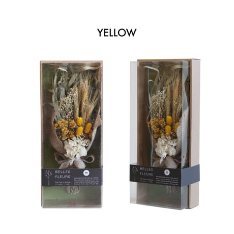 BELLES FLEURS JOLIE / ドライフラワーブーケ / PINK , YELLOW , BLUE / おしゃれプレゼント 新築祝い 引越し祝い 結婚祝い / 3色よりお選びください