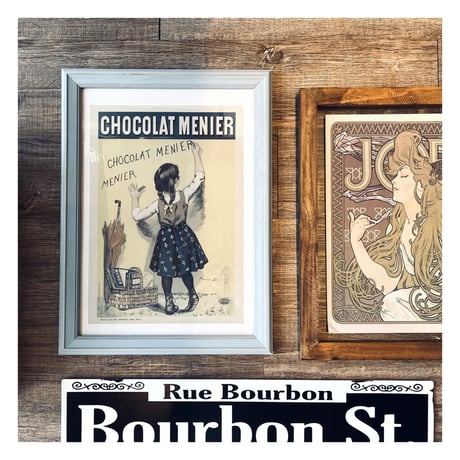 ART FRAME  / A3 フレーム /  B4 POSTER / CHOCOLAT MENIER PARIS FRANCE / ヴィンテージインテリア / クラシック  / 額装付